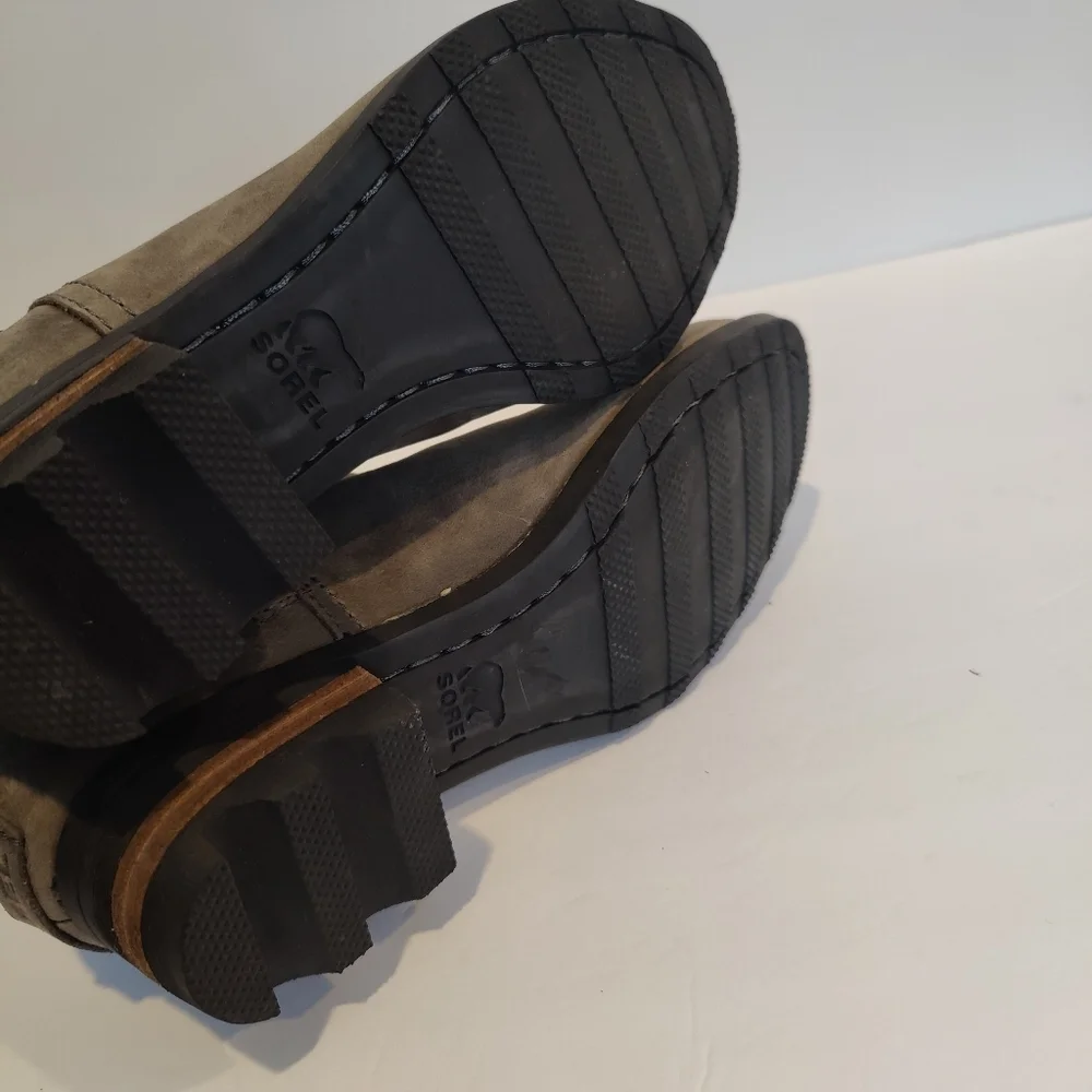 Sorel Waterproof Leather Gray Lolla ankle bootie